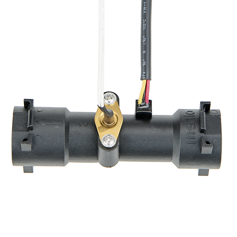 Extended Double End Quick Plug Water Flow Sensor-with Temperature Sensor
